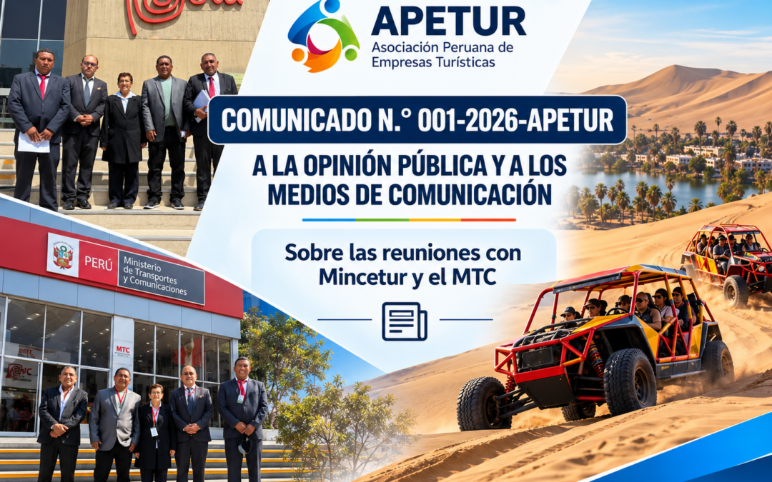 COMUNICADO N.° 001-2026-APETUR A LA OPINIÓN PÚBLICA Y A LOS MEDIOS DE COMUNICACIÓN